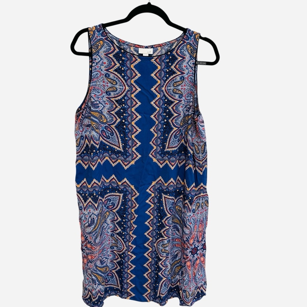 J. Jill A Line shift dress with border print paisley pattern Size L - Picture 3 of 12